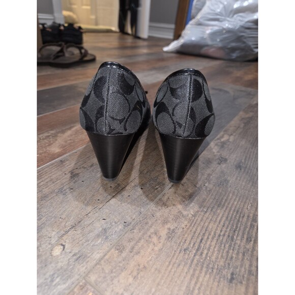 Gorgeous COACH Paola II Black Wooden Wedge BEAUTIFUL TIMELESS & CLASSIC 6.5 - Picture 6 of 13